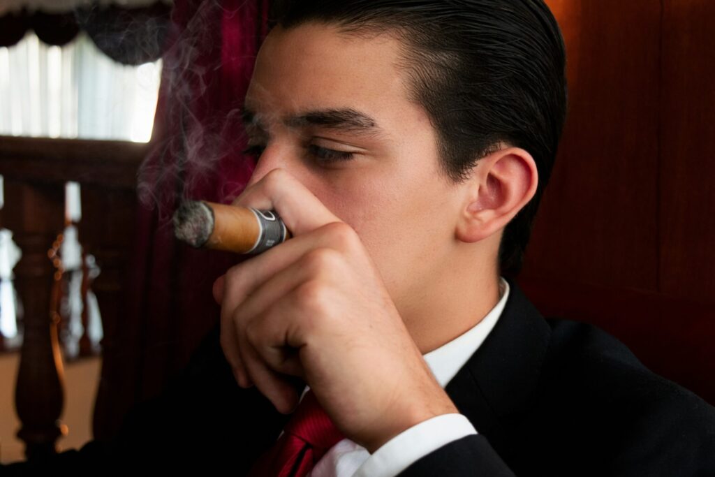 An actor smoking