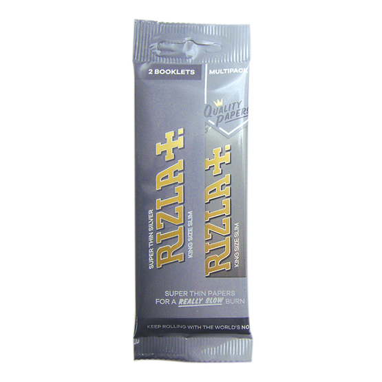 Rizla Silver Slim King Size Rolling Papers - Pack of 2