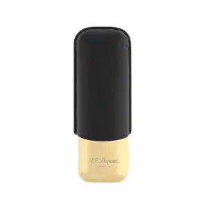 S.T. Dupont 2 Cigar Case – Black Grained/Golden