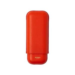 Bosquet Paris Light Red Grained Calf Leather Cigar Case - 2 Cigars