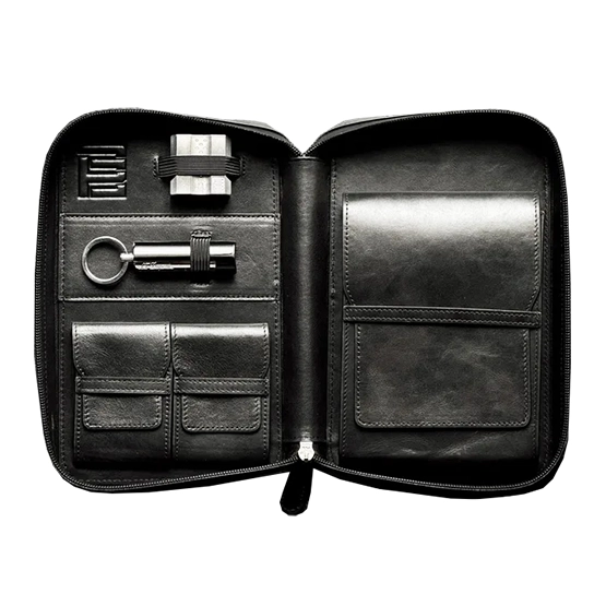 Project Carbon Midnight Black Leather Travel Case - 5 Cigars - Image 2