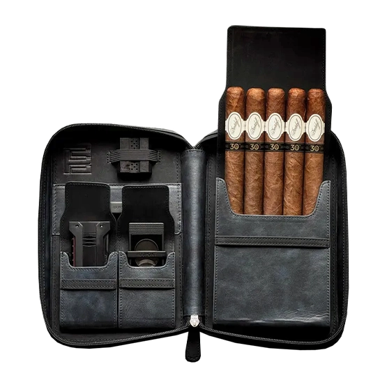 Project Carbon Night Crawler Leather Travel Case - 5 Cigars - Image 3