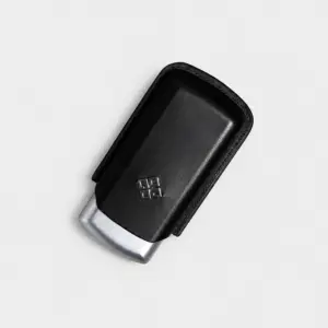 Alestimo Black and Silver Leather and Metal Cigar Case - 2 Toro
