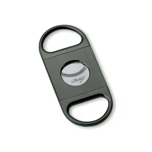 Davidoff Double Blade Stainless Steel Brushed Cigar Cutter- Anthracite
