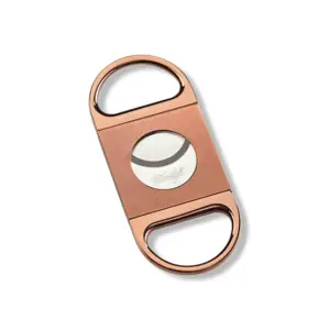 Davidoff Double Blade Stainless Steel Brushed Cigar Cutter- Rose Gold